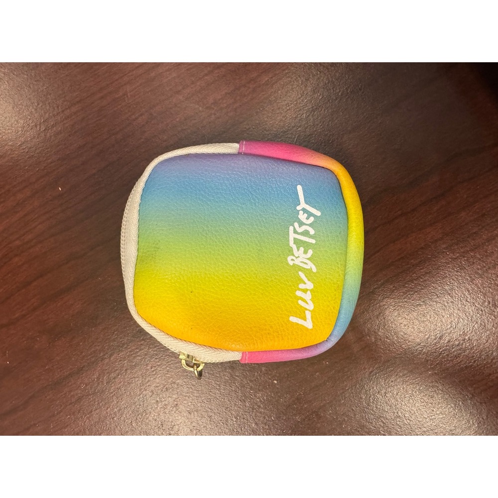 Luv Betsey by Betsey Johnson Rainbow Ombre Coin Purse Zip Pouch Mini Wallet